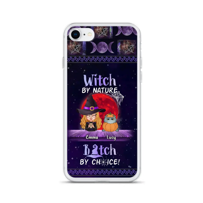 Custom Personalized Witch Phone Case - Upto 6 Cats/Dogs - Halloween Gift Idea For Cat/Dog Lovers/Friends - Case for iPhone/Samsung