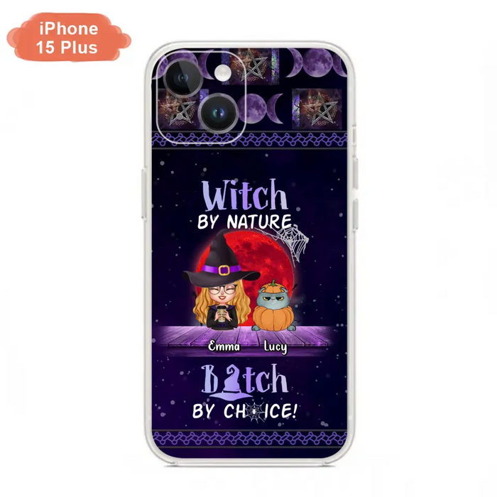 Custom Personalized Witch Phone Case - Upto 6 Cats/Dogs - Halloween Gift Idea For Cat/Dog Lovers/Friends - Case for iPhone/Samsung