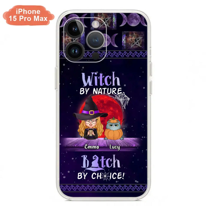 Custom Personalized Witch Phone Case - Upto 6 Cats/Dogs - Halloween Gift Idea For Cat/Dog Lovers/Friends - Case for iPhone/Samsung