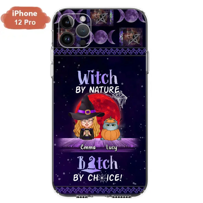 Custom Personalized Witch Phone Case - Upto 6 Cats/Dogs - Halloween Gift Idea For Cat/Dog Lovers/Friends - Case for iPhone/Samsung