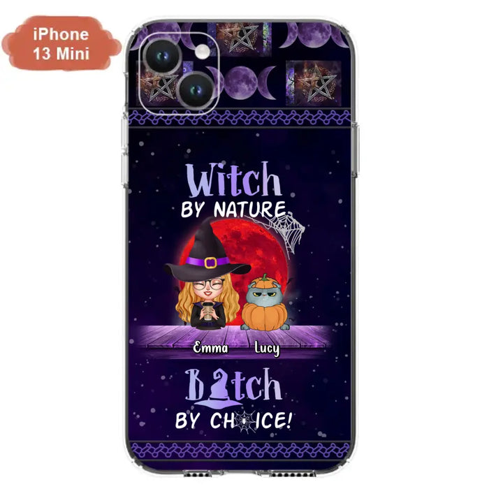 Custom Personalized Witch Phone Case - Upto 6 Cats/Dogs - Halloween Gift Idea For Cat/Dog Lovers/Friends - Case for iPhone/Samsung