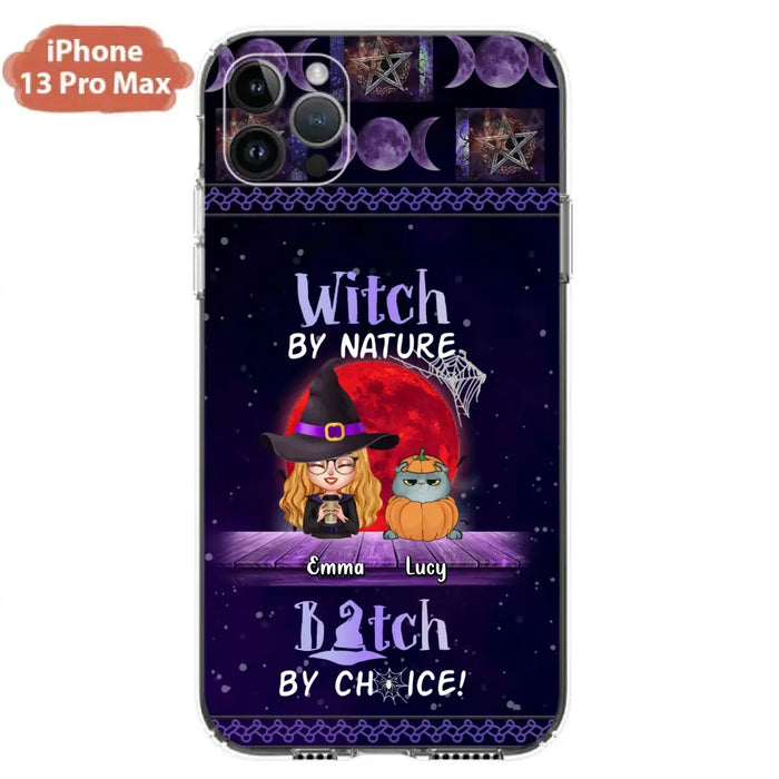 Custom Personalized Witch Phone Case - Upto 6 Cats/Dogs - Halloween Gift Idea For Cat/Dog Lovers/Friends - Case for iPhone/Samsung