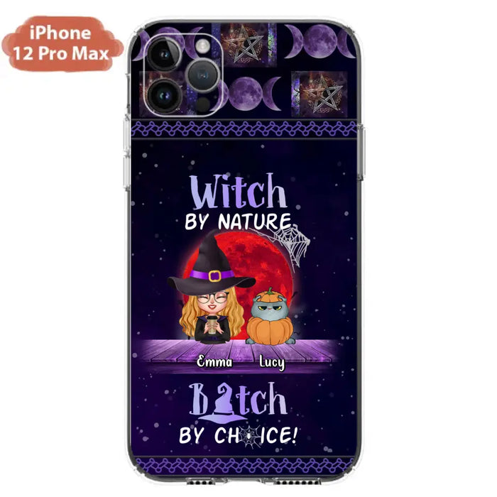 Custom Personalized Witch Phone Case - Upto 6 Cats/Dogs - Halloween Gift Idea For Cat/Dog Lovers/Friends - Case for iPhone/Samsung