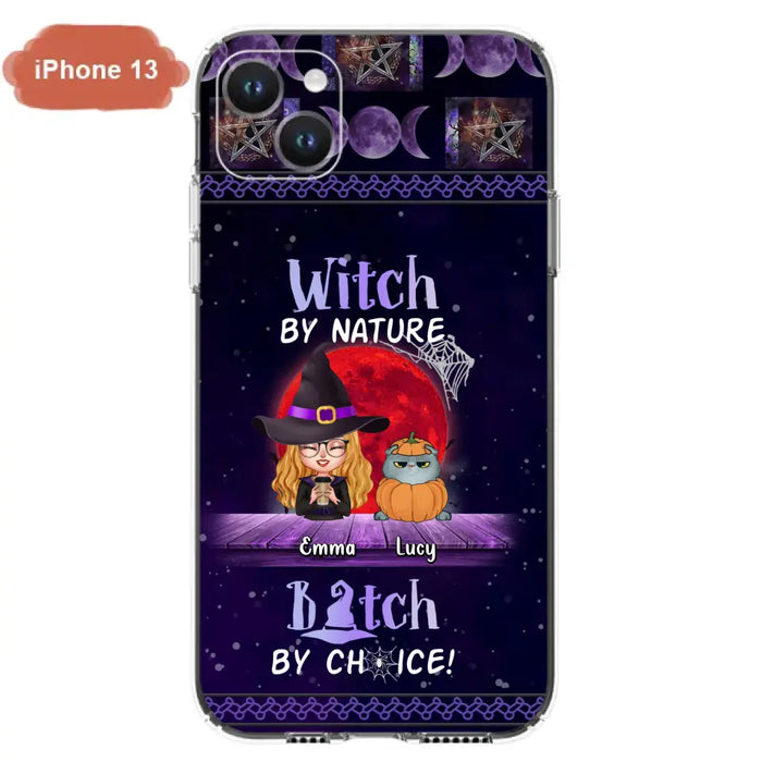 Custom Personalized Witch Phone Case - Upto 6 Cats/Dogs - Halloween Gift Idea For Cat/Dog Lovers/Friends - Case for iPhone/Samsung