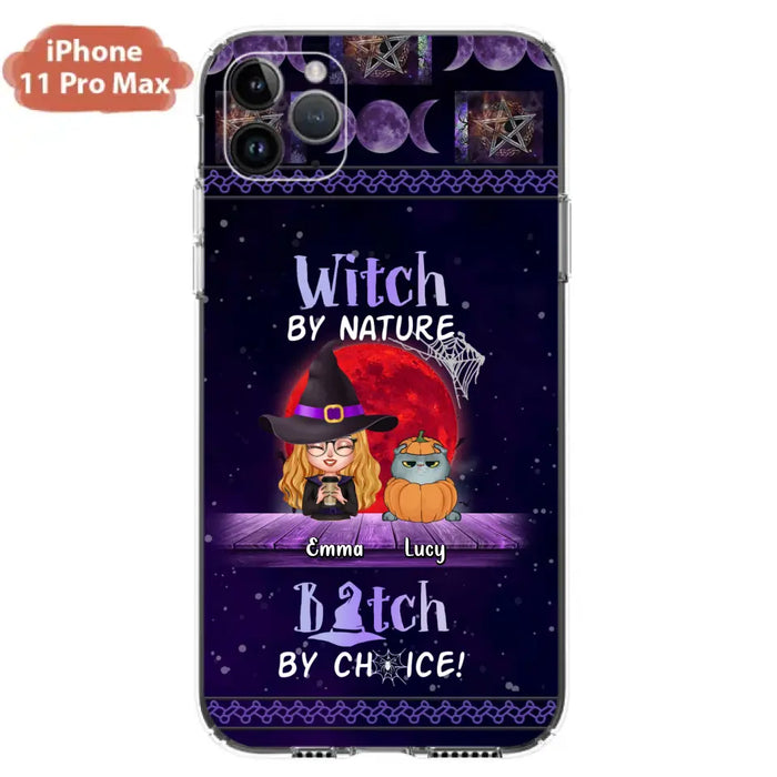 Custom Personalized Witch Phone Case - Upto 6 Cats/Dogs - Halloween Gift Idea For Cat/Dog Lovers/Friends - Case for iPhone/Samsung