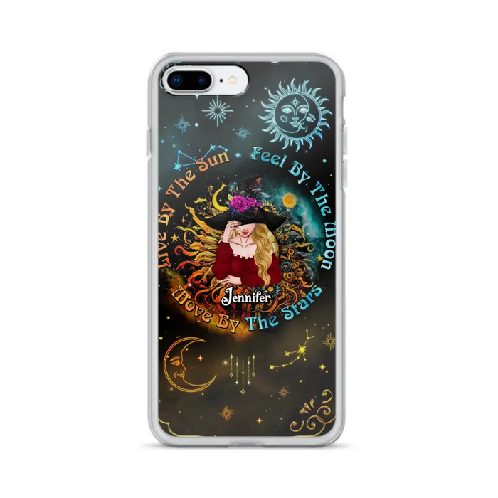 Custom Personalized Witch Phone Case - Gift Idea For Halloween/Witch Lovers - Live By The Sun Feel By The Moon Move By The Stars - Case For iPhone &  Samsung