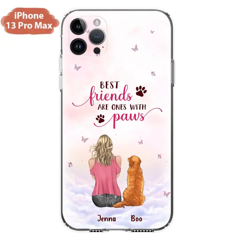 Custom Personalized Dog Mom Phone Case - Upto 5 Dogs - Mother's Day Gift Idea For Dog Lovers - Best Friends Are Ones With Paws - Case for iPhone/Samsung