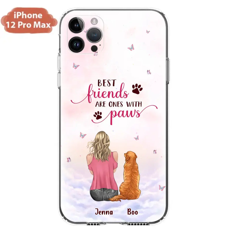 Custom Personalized Dog Mom Phone Case - Upto 5 Dogs - Mother's Day Gift Idea For Dog Lovers - Best Friends Are Ones With Paws - Case for iPhone/Samsung