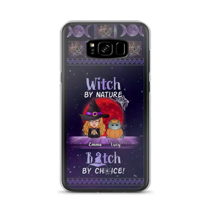 Custom Personalized Witch Phone Case - Upto 6 Cats/Dogs - Halloween Gift Idea For Cat/Dog Lovers/Friends - Case for iPhone/Samsung