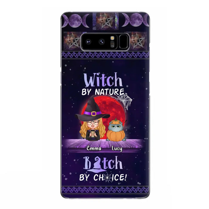 Custom Personalized Witch Phone Case - Upto 6 Cats/Dogs - Halloween Gift Idea For Cat/Dog Lovers/Friends - Case for iPhone/Samsung