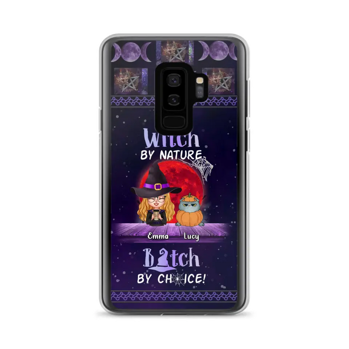 Custom Personalized Witch Phone Case - Upto 6 Cats/Dogs - Halloween Gift Idea For Cat/Dog Lovers/Friends - Case for iPhone/Samsung