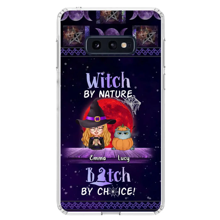 Custom Personalized Witch Phone Case - Upto 6 Cats/Dogs - Halloween Gift Idea For Cat/Dog Lovers/Friends - Case for iPhone/Samsung