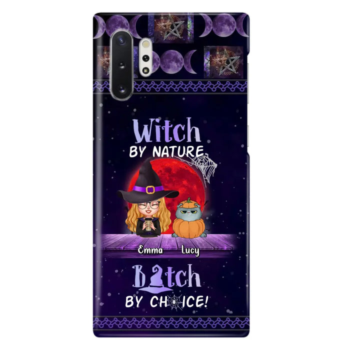 Custom Personalized Witch Phone Case - Upto 6 Cats/Dogs - Halloween Gift Idea For Cat/Dog Lovers/Friends - Case for iPhone/Samsung