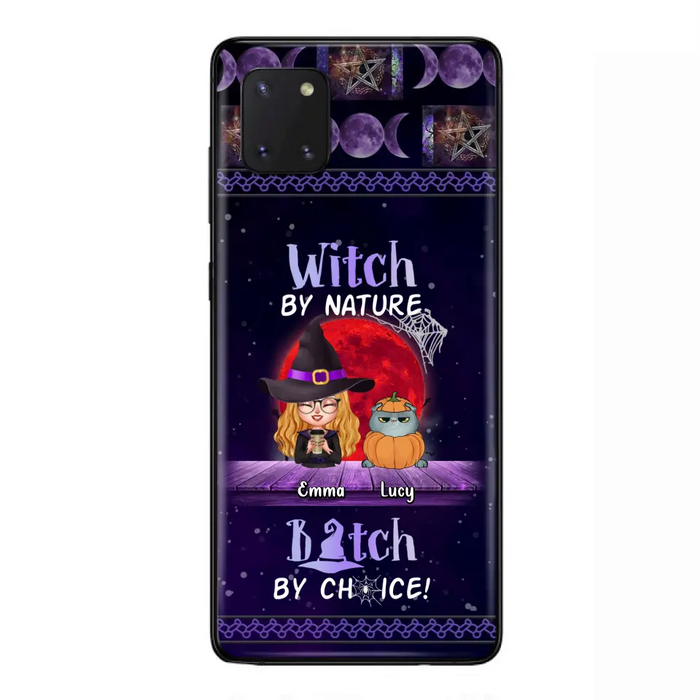 Custom Personalized Witch Phone Case - Upto 6 Cats/Dogs - Halloween Gift Idea For Cat/Dog Lovers/Friends - Case for iPhone/Samsung