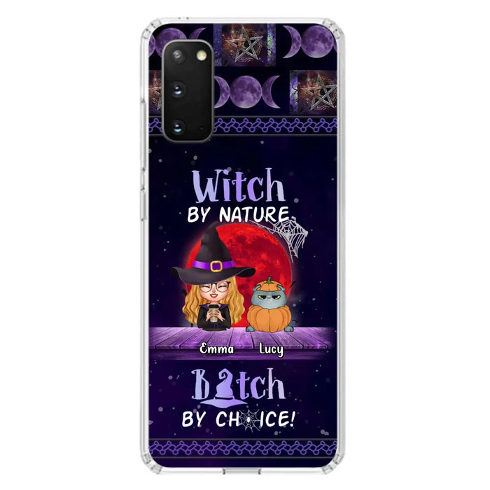 Custom Personalized Witch Phone Case - Upto 6 Cats/Dogs - Halloween Gift Idea For Cat/Dog Lovers/Friends - Case for iPhone/Samsung