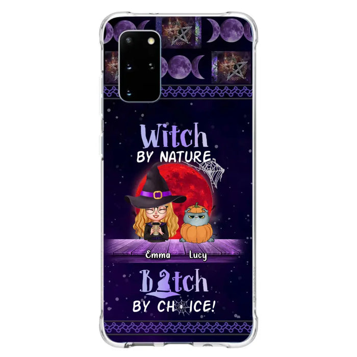 Custom Personalized Witch Phone Case - Upto 6 Cats/Dogs - Halloween Gift Idea For Cat/Dog Lovers/Friends - Case for iPhone/Samsung