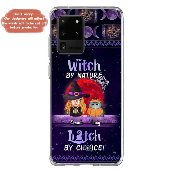 Custom Personalized Witch Phone Case - Upto 6 Cats/Dogs - Halloween Gift Idea For Cat/Dog Lovers/Friends - Case for iPhone/Samsung