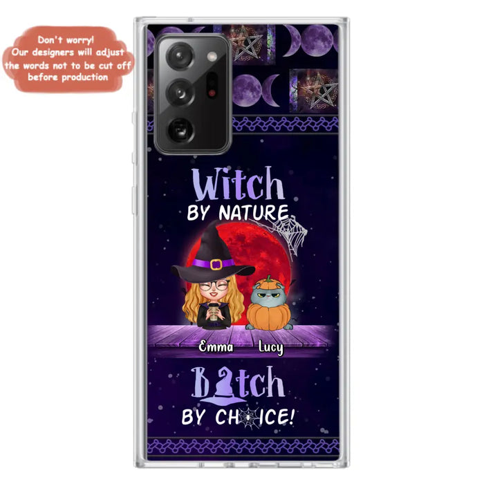 Custom Personalized Witch Phone Case - Upto 6 Cats/Dogs - Halloween Gift Idea For Cat/Dog Lovers/Friends - Case for iPhone/Samsung