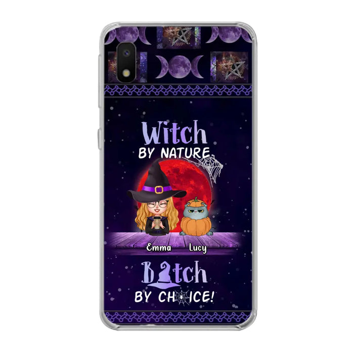 Custom Personalized Witch Phone Case - Upto 6 Cats/Dogs - Halloween Gift Idea For Cat/Dog Lovers/Friends - Case for iPhone/Samsung