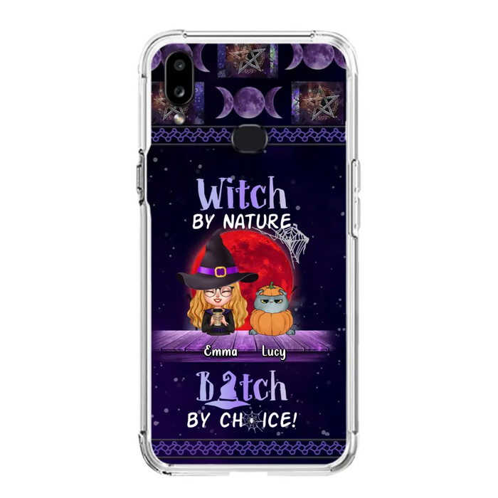 Custom Personalized Witch Phone Case - Upto 6 Cats/Dogs - Halloween Gift Idea For Cat/Dog Lovers/Friends - Case for iPhone/Samsung