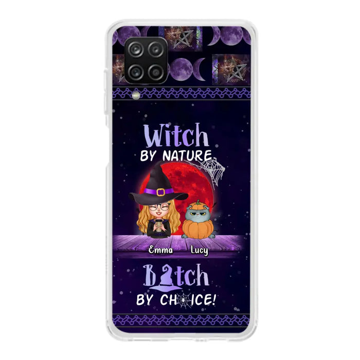 Custom Personalized Witch Phone Case - Upto 6 Cats/Dogs - Halloween Gift Idea For Cat/Dog Lovers/Friends - Case for iPhone/Samsung