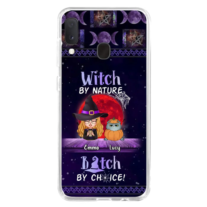 Custom Personalized Witch Phone Case - Upto 6 Cats/Dogs - Halloween Gift Idea For Cat/Dog Lovers/Friends - Case for iPhone/Samsung