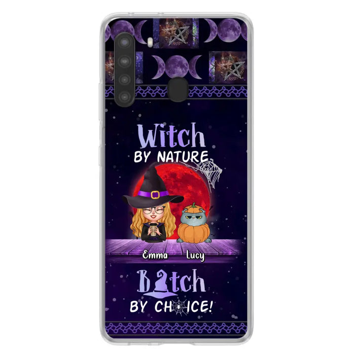 Custom Personalized Witch Phone Case - Upto 6 Cats/Dogs - Halloween Gift Idea For Cat/Dog Lovers/Friends - Case for iPhone/Samsung