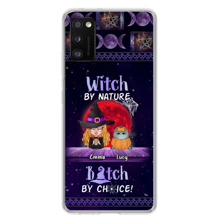 Custom Personalized Witch Phone Case - Upto 6 Cats/Dogs - Halloween Gift Idea For Cat/Dog Lovers/Friends - Case for iPhone/Samsung