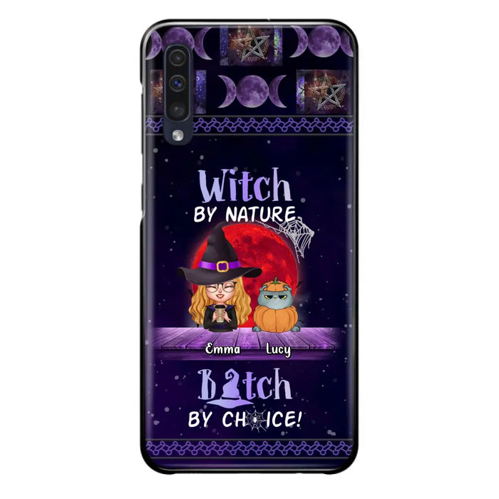 Custom Personalized Witch Phone Case - Upto 6 Cats/Dogs - Halloween Gift Idea For Cat/Dog Lovers/Friends - Case for iPhone/Samsung