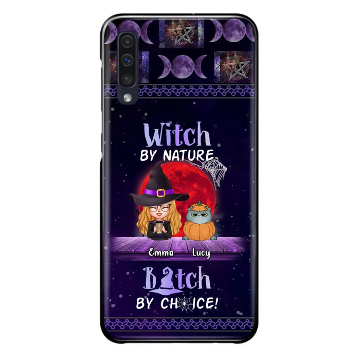 Custom Personalized Witch Phone Case - Upto 6 Cats/Dogs - Halloween Gift Idea For Cat/Dog Lovers/Friends - Case for iPhone/Samsung