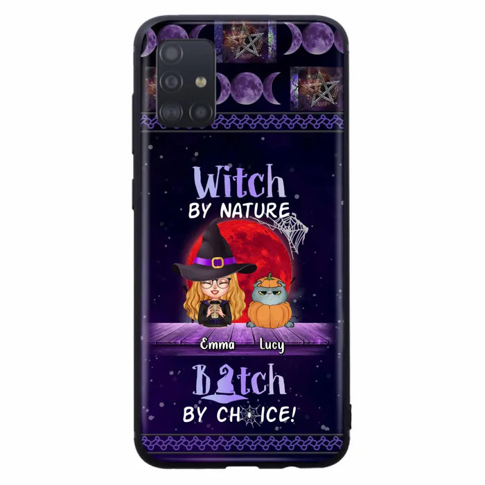 Custom Personalized Witch Phone Case - Upto 6 Cats/Dogs - Halloween Gift Idea For Cat/Dog Lovers/Friends - Case for iPhone/Samsung