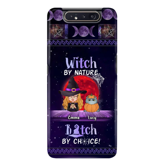 Custom Personalized Witch Phone Case - Upto 6 Cats/Dogs - Halloween Gift Idea For Cat/Dog Lovers/Friends - Case for iPhone/Samsung