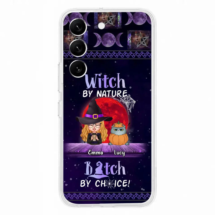 Custom Personalized Witch Phone Case - Upto 6 Cats/Dogs - Halloween Gift Idea For Cat/Dog Lovers/Friends - Case for iPhone/Samsung