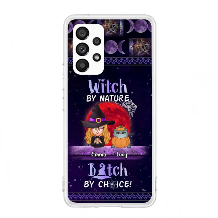 Custom Personalized Witch Phone Case - Upto 6 Cats/Dogs - Halloween Gift Idea For Cat/Dog Lovers/Friends - Case for iPhone/Samsung