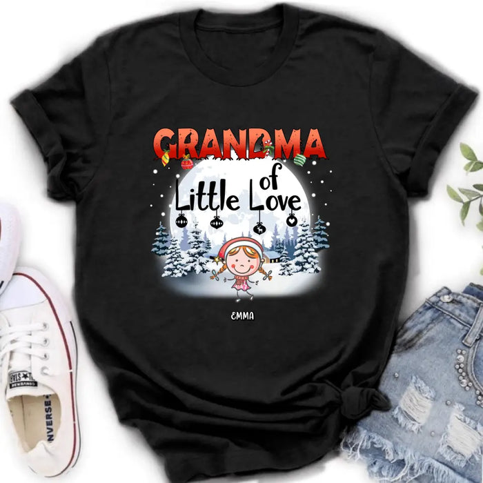 Personalized Christmas Grandma Shirt/Hoodie - Christmas Gift For Grandma/Nana - Up to 10 Kids - Grandma Little Of Loves