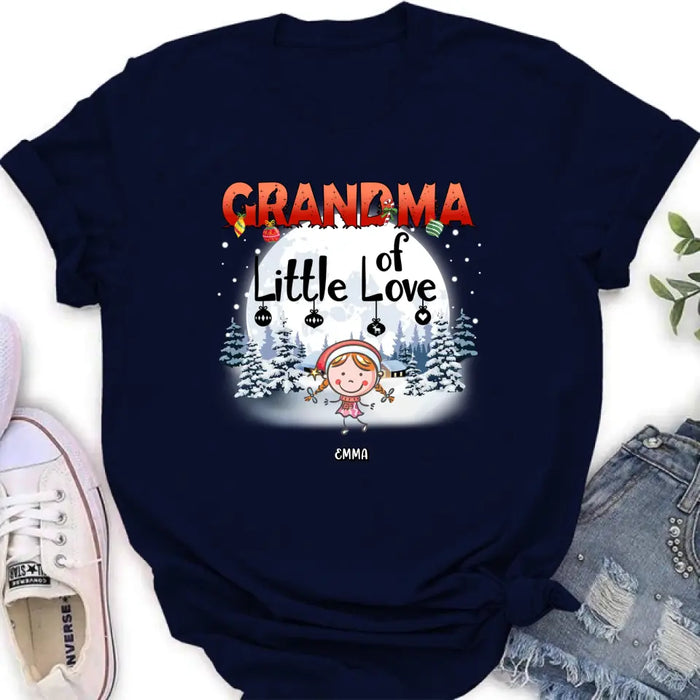Personalized Christmas Grandma Shirt/Hoodie - Christmas Gift For Grandma/Nana - Up to 10 Kids - Grandma Little Of Loves