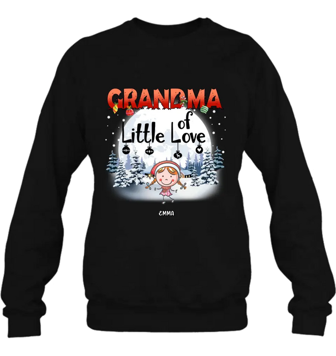 Personalized Christmas Grandma Shirt/Hoodie - Christmas Gift For Grandma/Nana - Up to 10 Kids - Grandma Little Of Loves