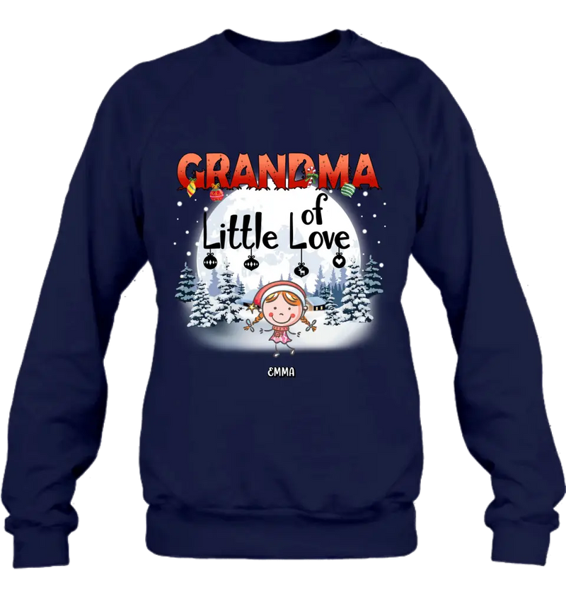 Personalized Christmas Grandma Shirt/Hoodie - Christmas Gift For Grandma/Nana - Up to 10 Kids - Grandma Little Of Loves