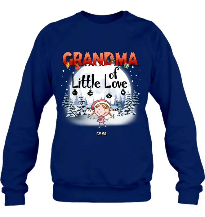 Personalized Christmas Grandma Shirt/Hoodie - Christmas Gift For Grandma/Nana - Up to 10 Kids - Grandma Little Of Loves