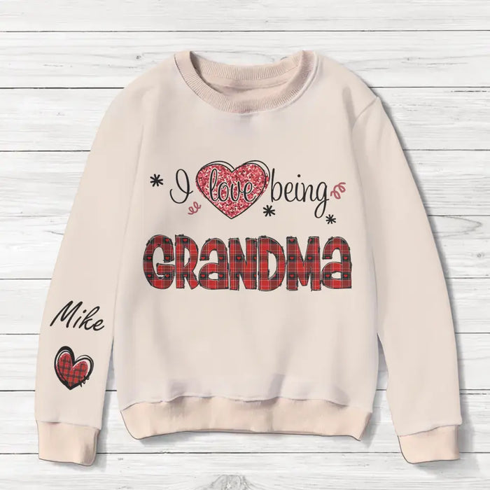 Personalized Grandma AOP Sweater - Up to 10 Children - Christmas Gift Idea for Grandma - I Love Being Grandma