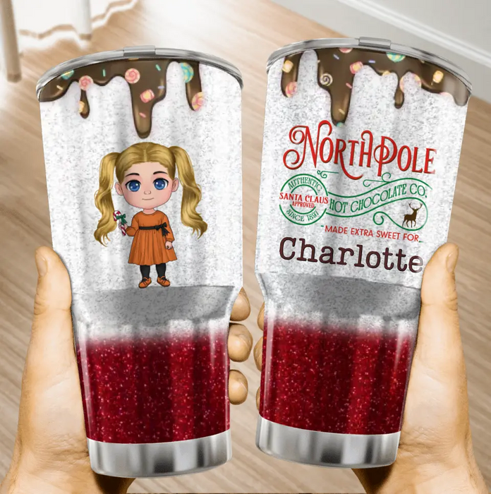 Custom Personalized North Pole Chocolate Co. Irregular Tumbler - Gift For Christmas