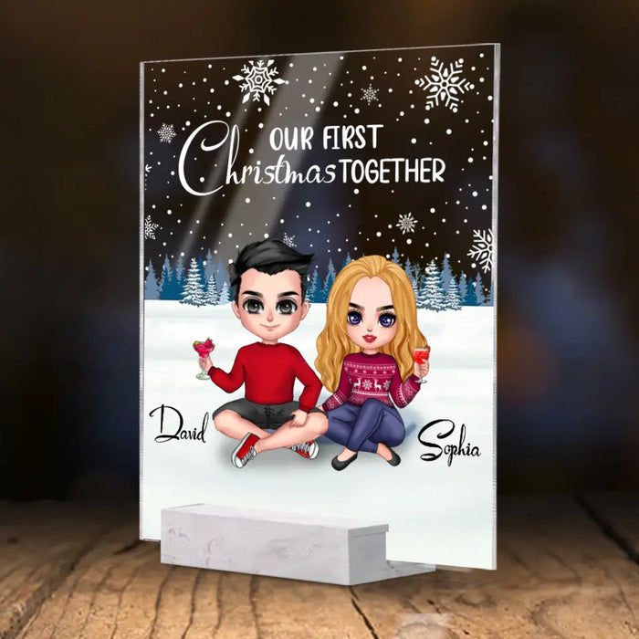 Custom Personalized Couple Acrylic Plaque - Christmas Gift Idea For Couple - Our First Christmas Together