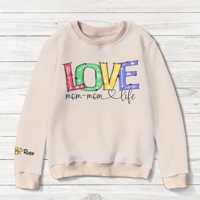 Personalized Love Grandma Life All-Over Print Sweater - Up to 10 Children - Christmas Gift Idea for Grandma