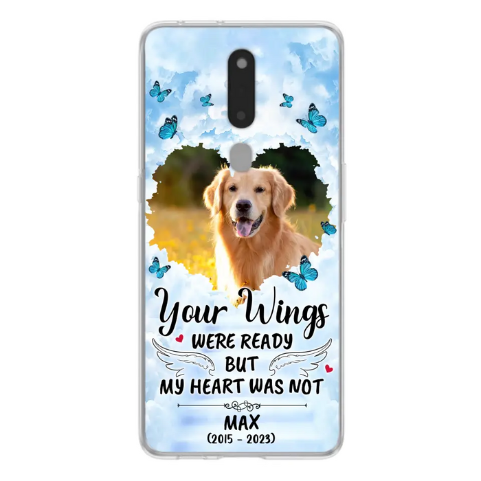 Custom Personalized Memorial Oppo/ Xiaomi/ Oppo Case - Upload Photo - Memorial Gift Idea For Family Member/ Pet Lover - Your Wings Were Ready But My Heart Was Not