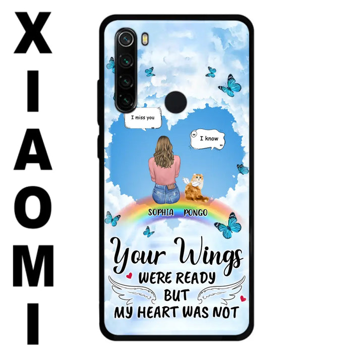 Personalized Memorial Pet Phone Case - Gift Idea For Dog/Cat/Rabbits Owners - Upto 3 Pets - Your Wings Were Ready But My Heart Was Not - Case For Oppo/Xiaomi/Huawei