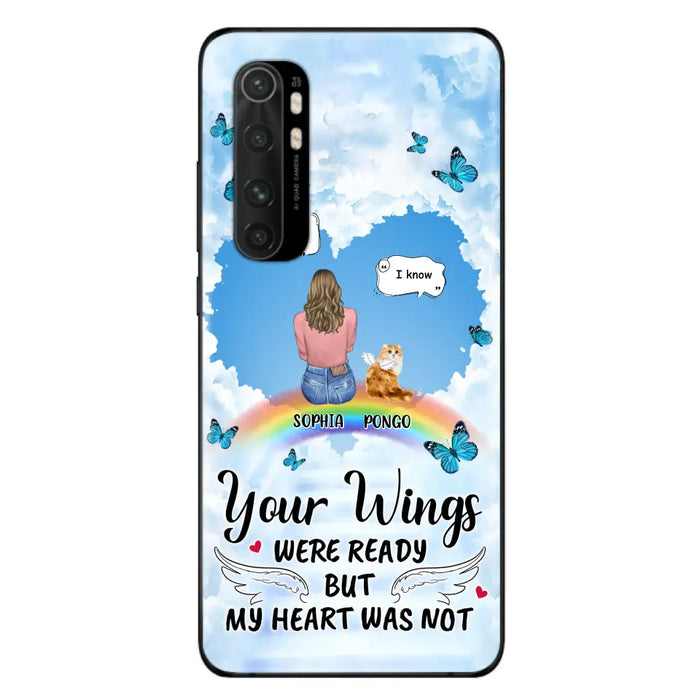 Personalized Memorial Pet Phone Case - Gift Idea For Dog/Cat/Rabbits Owners - Upto 3 Pets - Your Wings Were Ready But My Heart Was Not - Case For Oppo/Xiaomi/Huawei