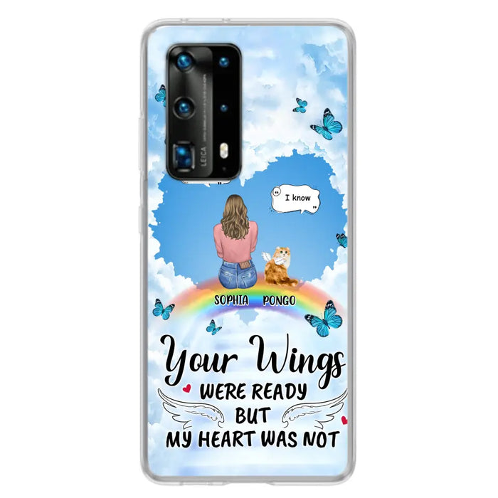 Personalized Memorial Pet Phone Case - Gift Idea For Dog/Cat/Rabbits Owners - Upto 3 Pets - Your Wings Were Ready But My Heart Was Not - Case For Oppo/Xiaomi/Huawei