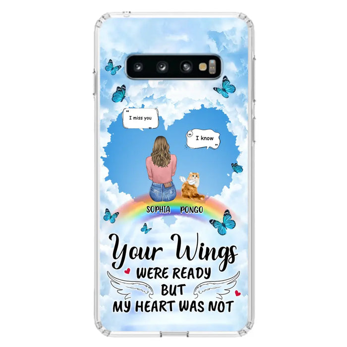 Personalized Memorial Pet Phone Case - Gift Idea For Dog/Cat/Rabbits Owners - Upto 3 Pets - Your Wings Were Ready But My Heart Was Not - Case For iPhone/Samsung