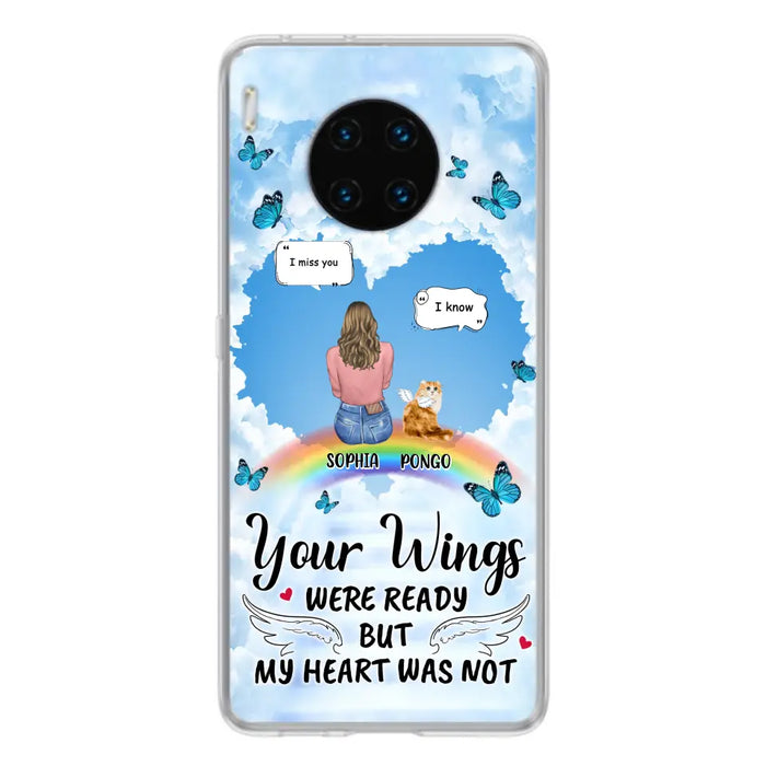 Personalized Memorial Pet Phone Case - Gift Idea For Dog/Cat/Rabbits Owners - Upto 3 Pets - Your Wings Were Ready But My Heart Was Not - Case For Oppo/Xiaomi/Huawei