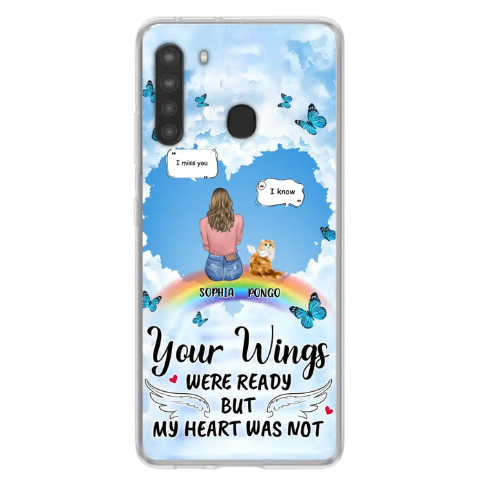 Personalized Memorial Pet Phone Case - Gift Idea For Dog/Cat/Rabbits Owners - Upto 3 Pets - Your Wings Were Ready But My Heart Was Not - Case For iPhone/Samsung